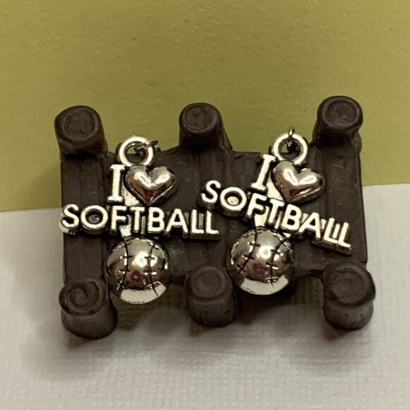 Softball Earring, Sports Earring, Softball Jewelry, Athletic Earring, Gift Idea - Picture 2 of 7